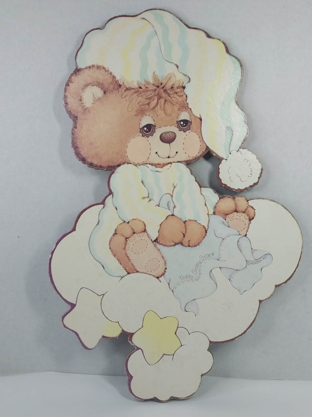 Vintage 1960's Pressed Cardboard Wall Hangings Teddy Bear Nursery Cottagecore